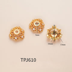 OZ DIY AC10004 Bronze Plated 18K Golden Extra Large Bead Cap (10 Pcs)