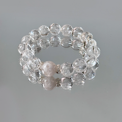 OZ Dorothy Series WH1006 Clear Quartz & White Phantom Crystal Bracelet