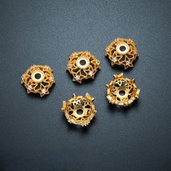 OZ DIY AC10004 Bronze Plated 18K Golden Extra Large Bead Cap (10 Pcs)