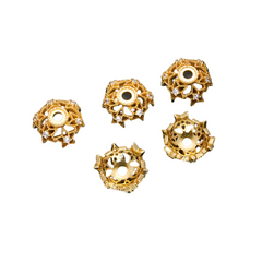 OZ DIY AC10004 Bronze Plated 18K Golden Extra Large Bead Cap (10 Pcs)