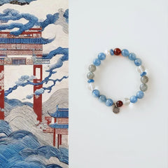 OZ Himalaya Series BU1006 Kyanite, Pearl, Blood Amber & Clear Quartz Bracelet