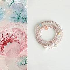 OZ  Dunhuang Series PK1001 Strawberry Rose Quartz & Southern Red Agate Bracelet