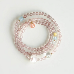 OZ  Dunhuang Series PK1001 Strawberry Rose Quartz & Southern Red Agate Bracelet