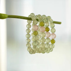 OZ Dorothy Series GN1001 Prehnite & Rose Quartz Bracelet