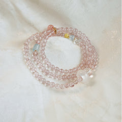 OZ  Dunhuang Series PK1001 Strawberry Rose Quartz & Southern Red Agate Bracelet