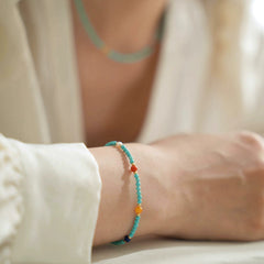 OZ Himalaya Series GN1003 Southern Red Agate, Pearl, Amber & Turquoise Bracelet