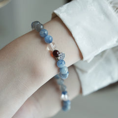 OZ Himalaya Series BU1006 Kyanite, Pearl, Blood Amber & Clear Quartz Bracelet