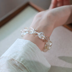 OZ Dorothy Series WH1006 Clear Quartz & White Phantom Crystal Bracelet