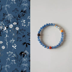 OZ Dunhuang Series BU1002 Aquamarine, Amber, Chinese Eaglewood, South Red Agate Multi-Gem Bracelet