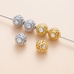 OZ DIY AC13000 8mm/10mm Gold Plated Spacer Bead (3 Pcs)