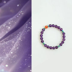 OZ Dorothy Series PL1001 Amethyst, Turquoise & Southern Red Agate Bracelet