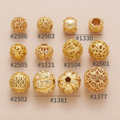 OZ DIY AC13000 8mm/10mm Gold Plated Spacer Bead (3 Pcs)