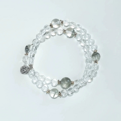 OZ Dorothy Series WH1002 Clear Quartz & Green Phantom Bracelet