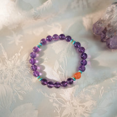OZ Dorothy Series PL1001 Amethyst, Turquoise & Southern Red Agate Bracelet