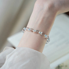 OZ Dorothy Series WH1000 White Crystal Aquamarine Bracelet