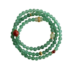 OZ Dorothy Series GN1000 Strawberry Green Quartz & Southern Red Agate Bracelet