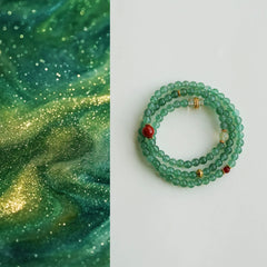 OZ Dorothy Series GN1000 Strawberry Green Quartz & Southern Red Agate Bracelet