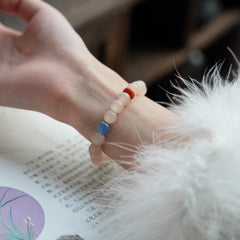 OZ Dunhuang Series PK1000 Pink Chalcedony & Southern Red Agate Bracelet