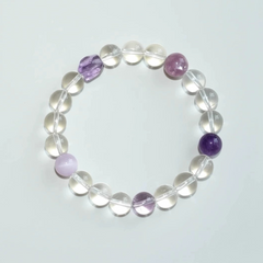 OZ Dorothy Series WH1004 Clear Quartz Amethyst Bracelet