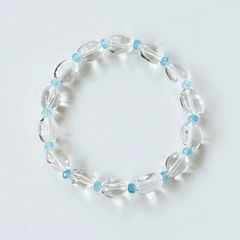 OZ Dorothy Series WH1000 White Crystal Aquamarine Bracelet