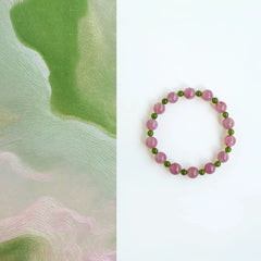 OZ Dorothy Series PL1003 Purple Malaysian Rose Quartz & Nephrite Bracelet