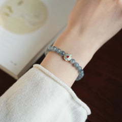 OZ Dunhuang Series BU1001 Blue Rabbit Hair Crystal Bracelet