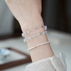 OZ Dorothy Series WH1000 White Crystal Aquamarine Bracelet