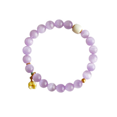OZ Dunhuang Series PL1000 Kunzite Crystal Bracelet, with Ivory Nut and Beeswax