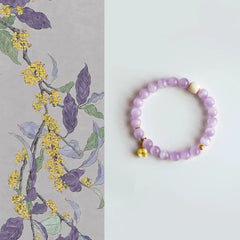 OZ Dunhuang Series PL1000 Kunzite Crystal Bracelet, with Ivory Nut and Beeswax