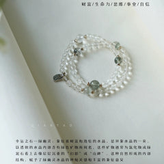 OZ Dorothy Series WH1002 Clear Quartz & Green Phantom Bracelet