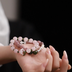 OZ Himalaya Series PK1014 Elegant Purple Lepidolite Bracelet with Pearl Accents