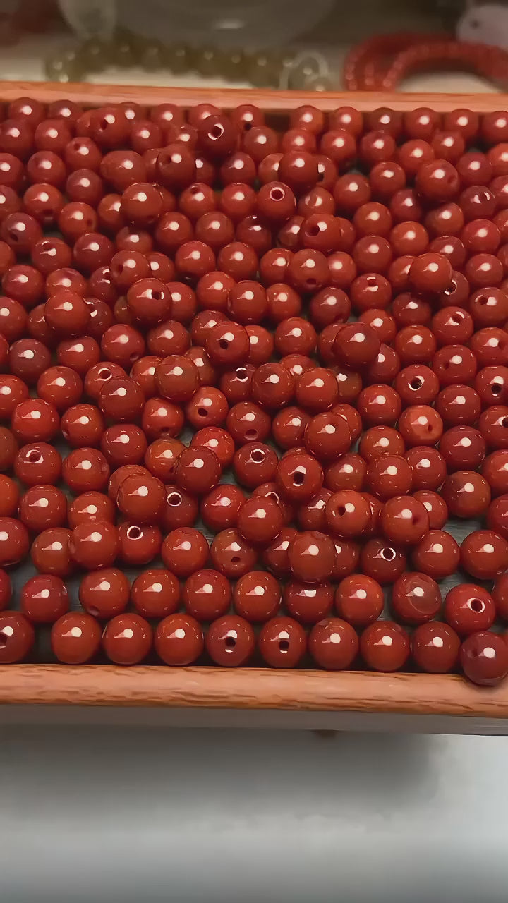 OZ DIY RD6001 South Red Agate Loose Bead