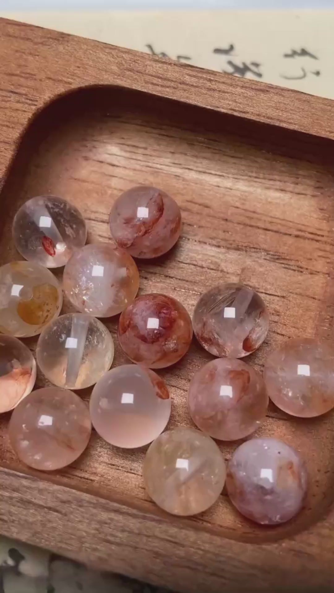 OZ DIY RD6005 Red Hematoid Quartz Loose Bead