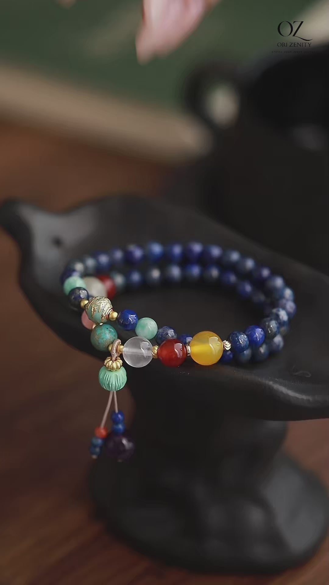 OZ Himalaya Series BU1007 Nepal Style Double Row Lapis Lazuli Bracelet - Meaningful Gift for Her