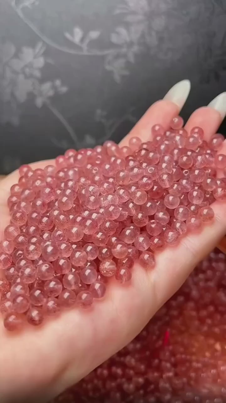 OZ DIY RD6002 Strawberry Quartz Loose Bead
