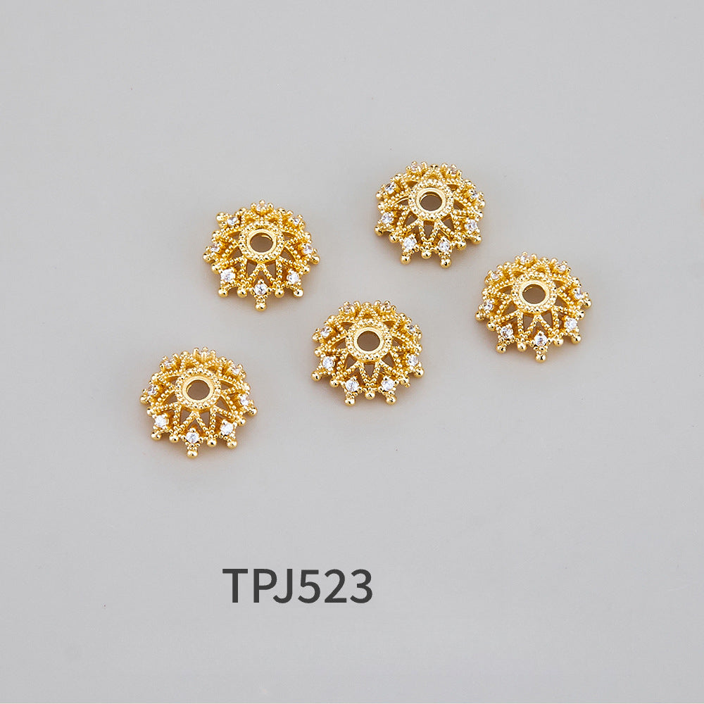 OZ DIY AC10004 Bronze Plated 18K Golden Extra Large Bead Cap (10 Pcs)