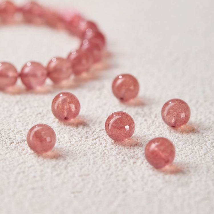 OZ DIY RD6002 Strawberry Quartz Loose Bead