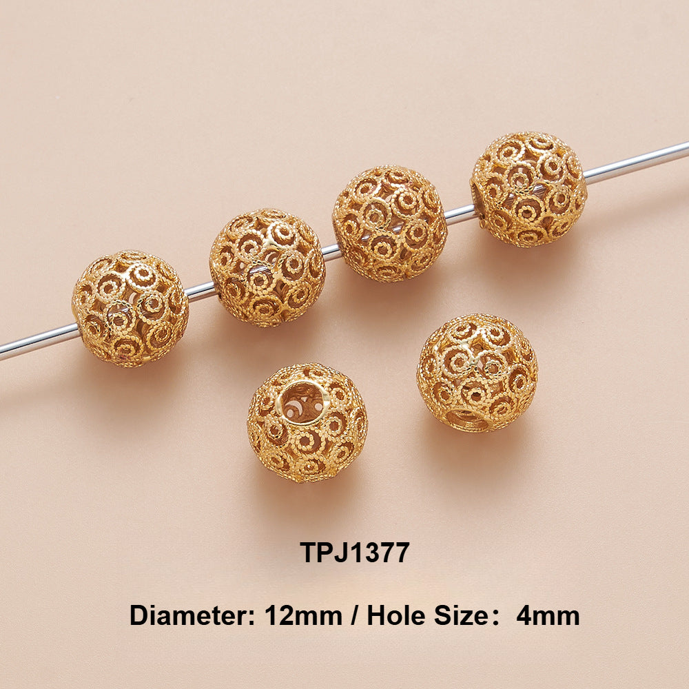 OZ DIY AC13000 8mm/10mm Gold Plated Spacer Bead (3 Pcs)