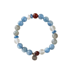 OZ Himalaya Series BU1004 Kyanite, Pearl, Blood Amber & Clear Quartz Bracelet