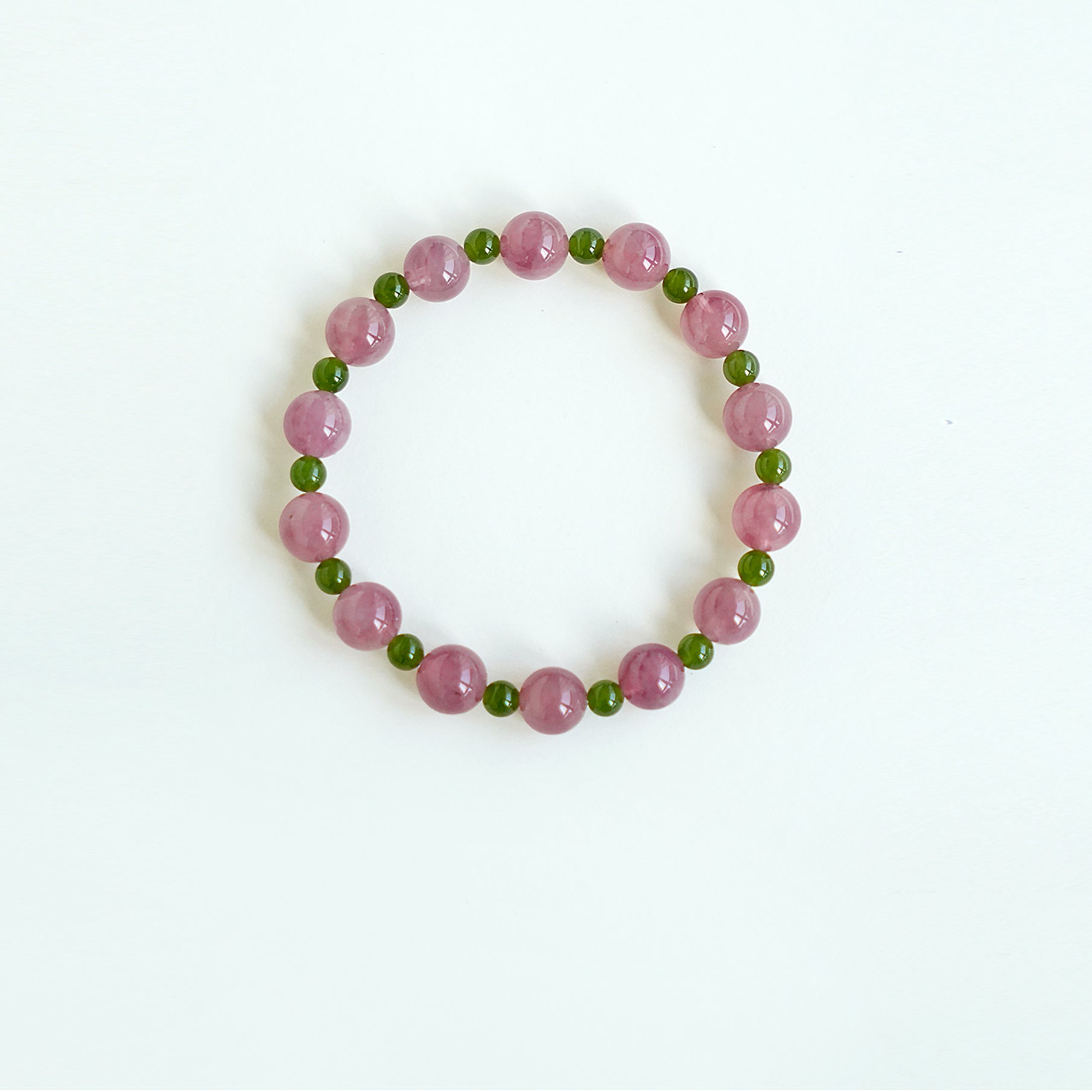 OZ Dorothy Series PL1003 Purple Malaysian Rose Quartz & Nephrite Bracelet