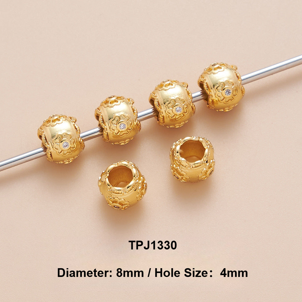 OZ DIY AC13000 8mm/10mm Gold Plated Spacer Bead (3 Pcs)
