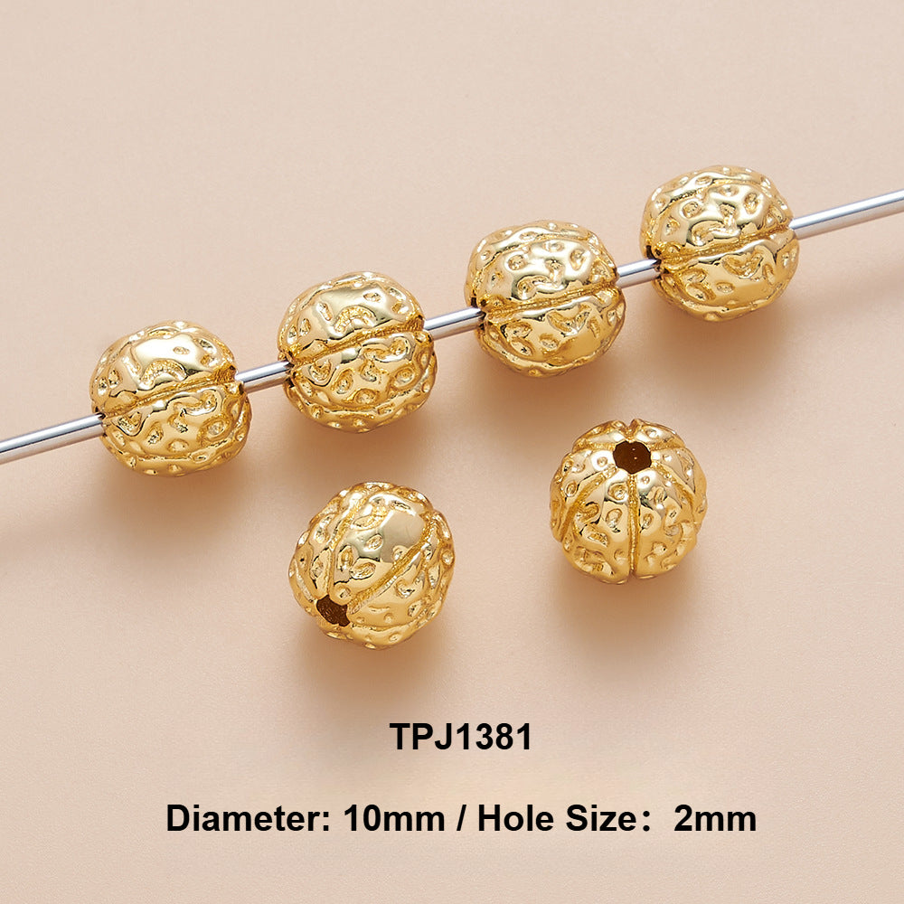 OZ DIY AC13000 8mm/10mm Gold Plated Spacer Bead (3 Pcs)