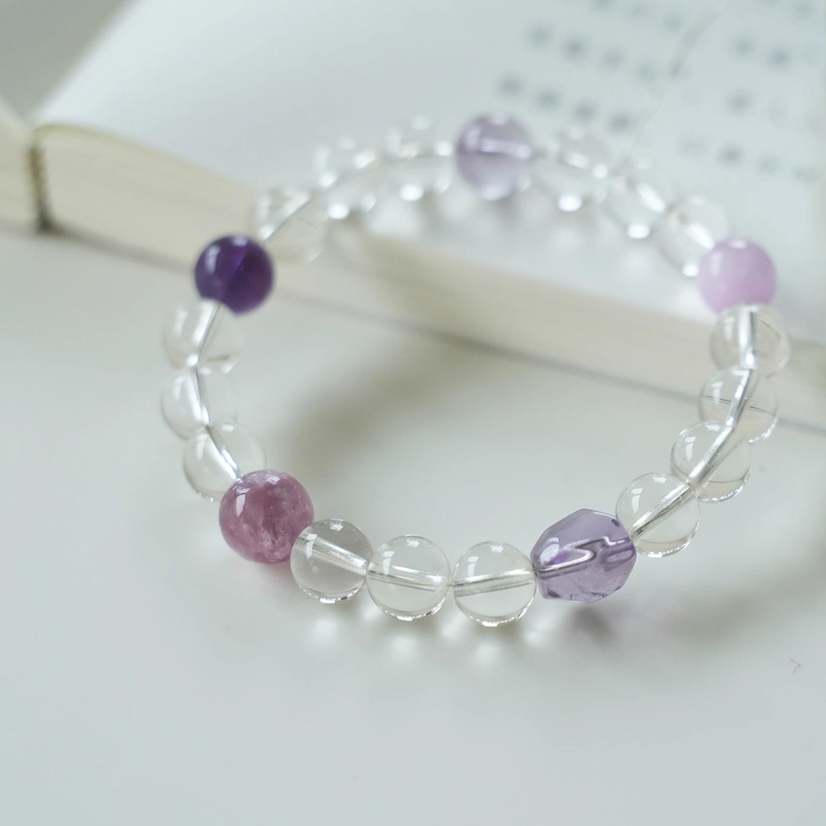 OZ Dorothy Series WH1004 Clear Quartz Amethyst Bracelet