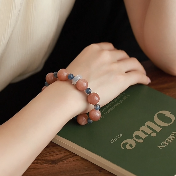 OZ Himalaya Series RD1001 Elegant Sunstone & Blue Kyanite Bracelet