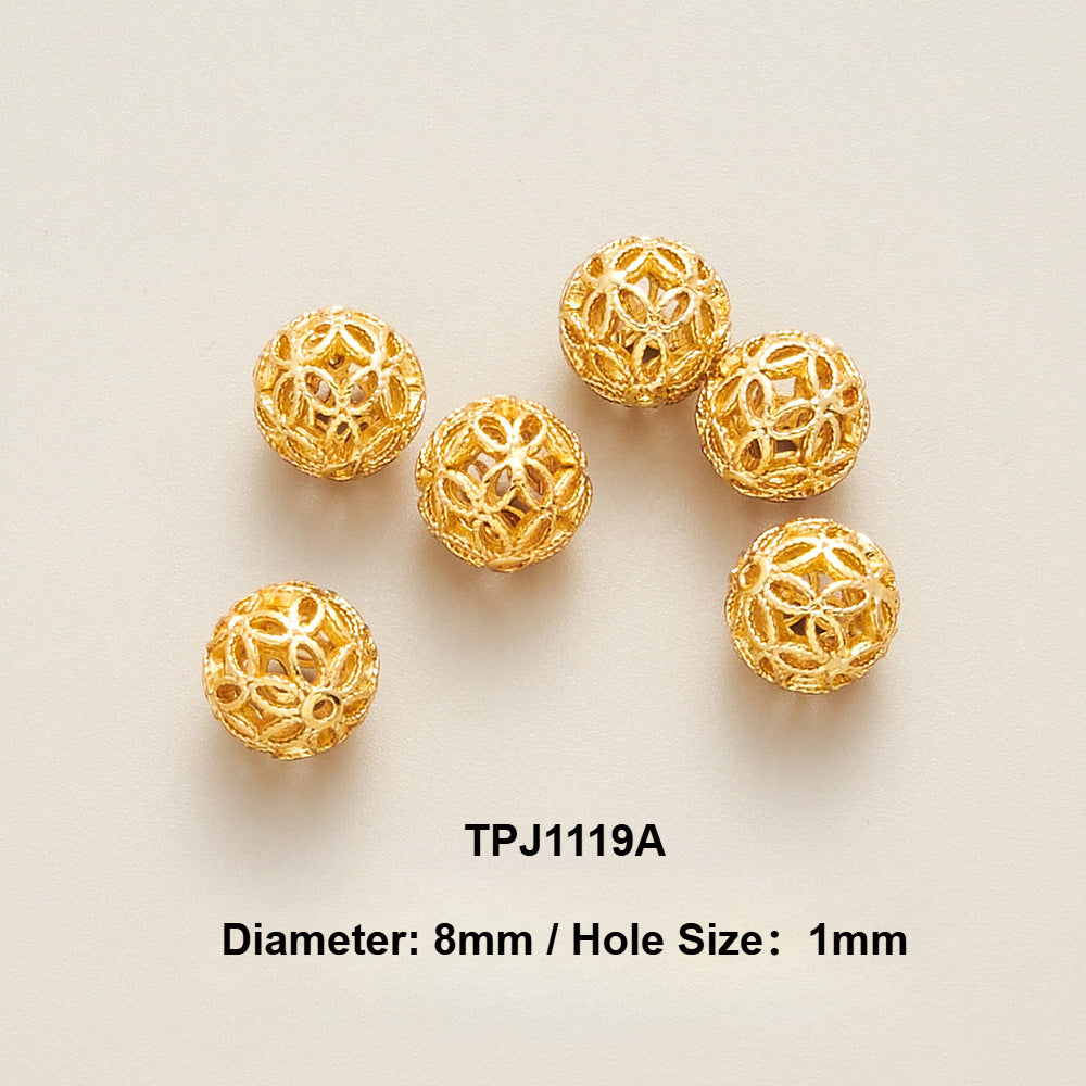 OZ DIY AC13000 8mm/10mm Gold Plated Spacer Bead (3 Pcs)