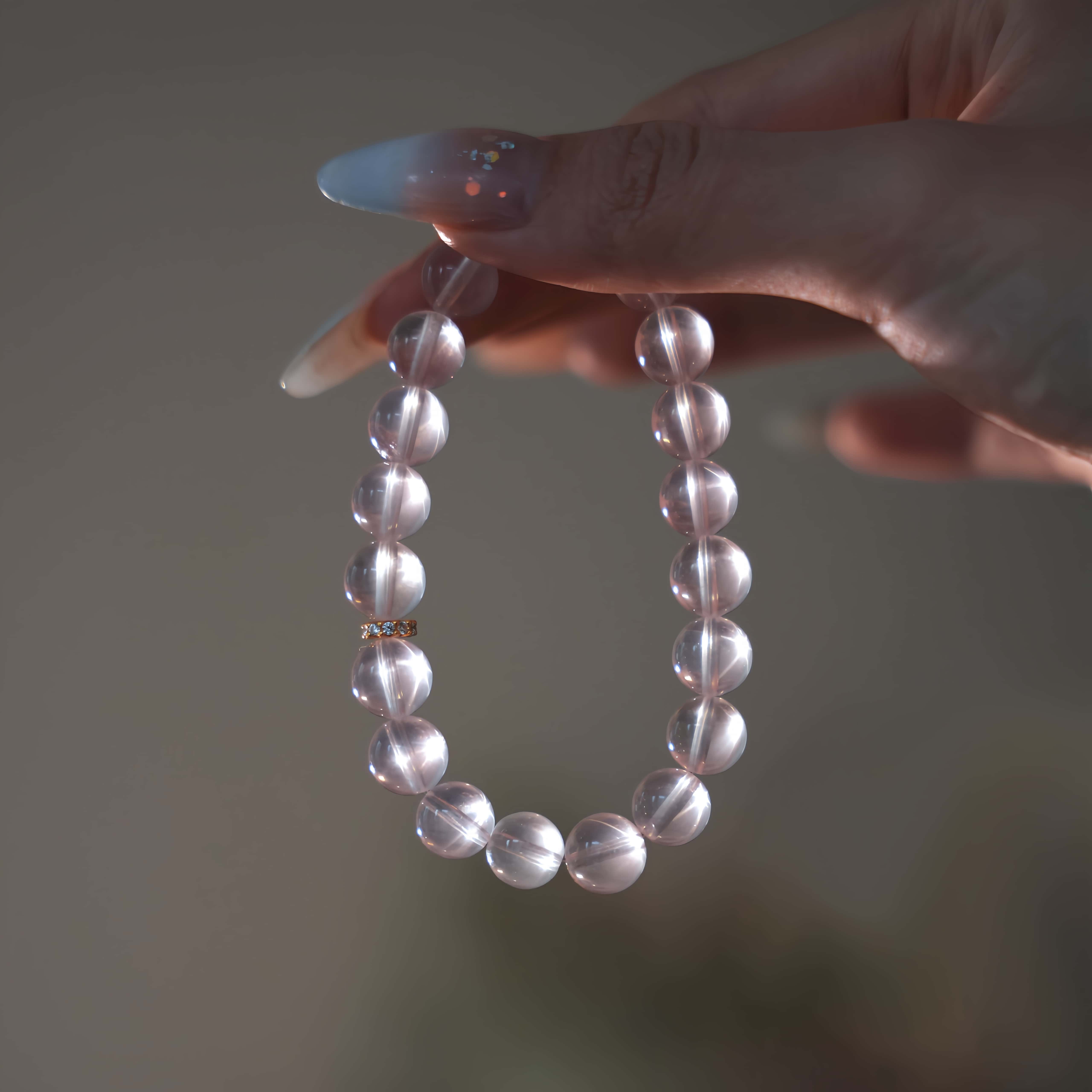 OZ Dorothy Series PK1008 Mozambique Star Six-Pointed Star Rose Quartz Bracelet