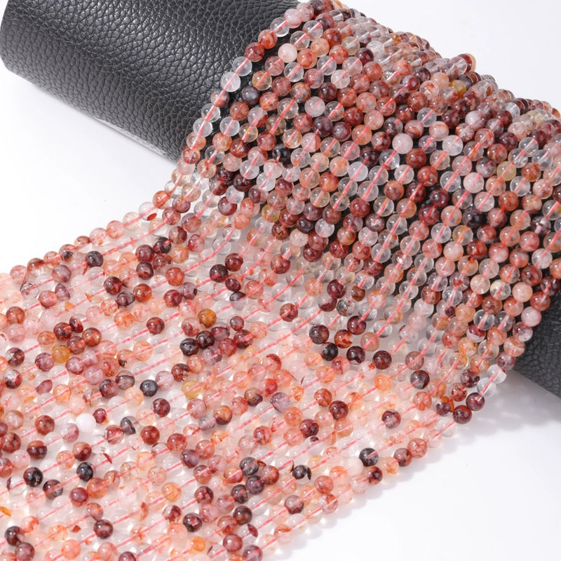 OZ DIY RD6005 Red Hematoid Quartz Loose Bead