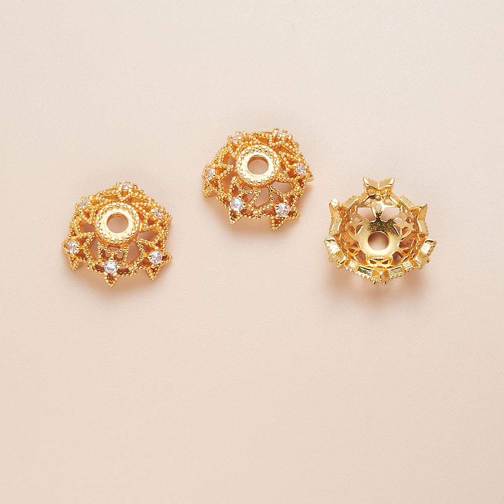 OZ DIY AC10004 Bronze Plated 18K Golden Extra Large Bead Cap (10 Pcs)