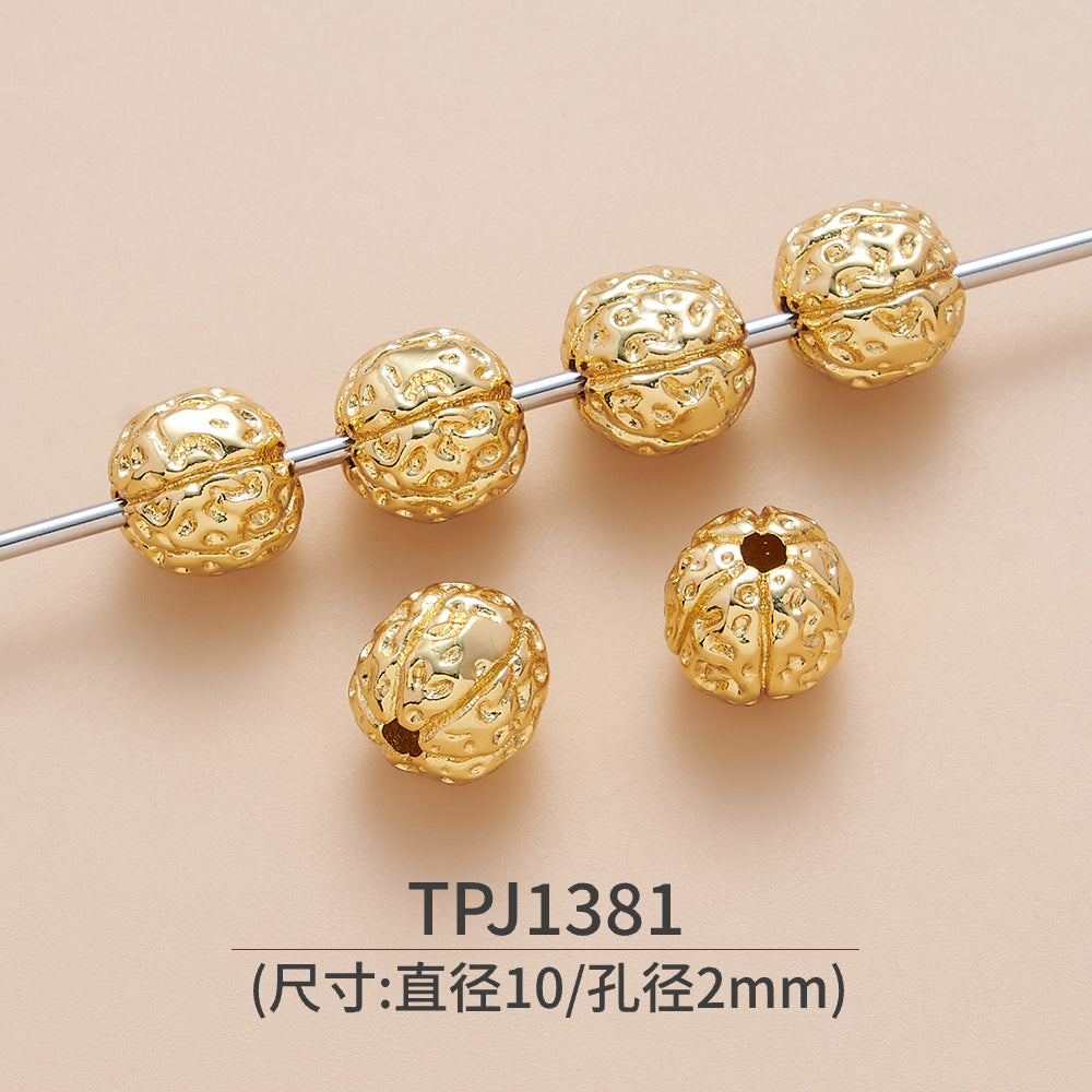 OZ DIY AC13000 8mm/10mm Gold Plated Spacer Bead (3 Pcs)