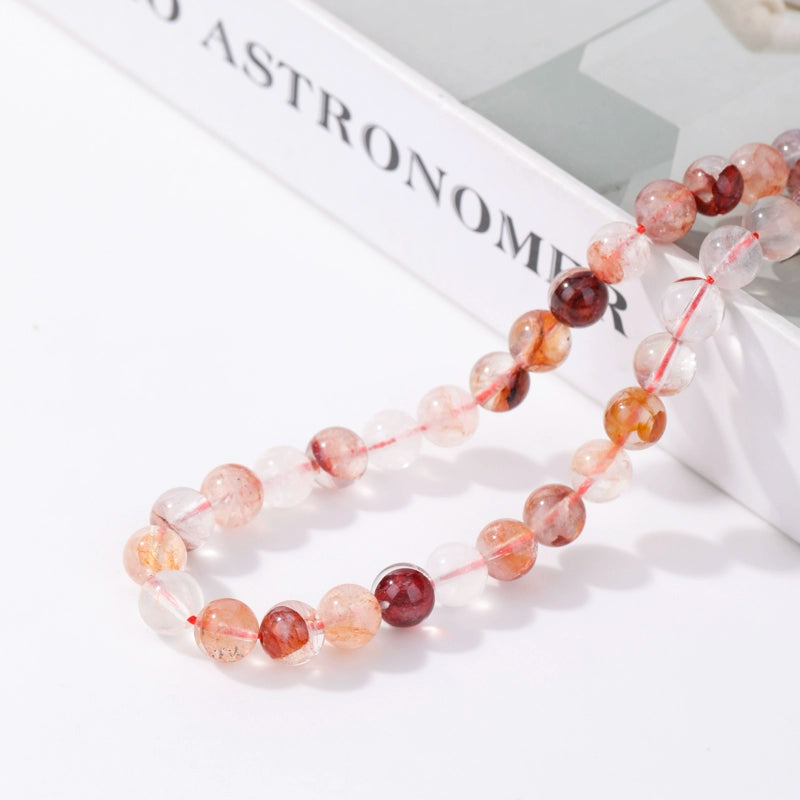 OZ DIY RD6005 Red Hematoid Quartz Loose Bead